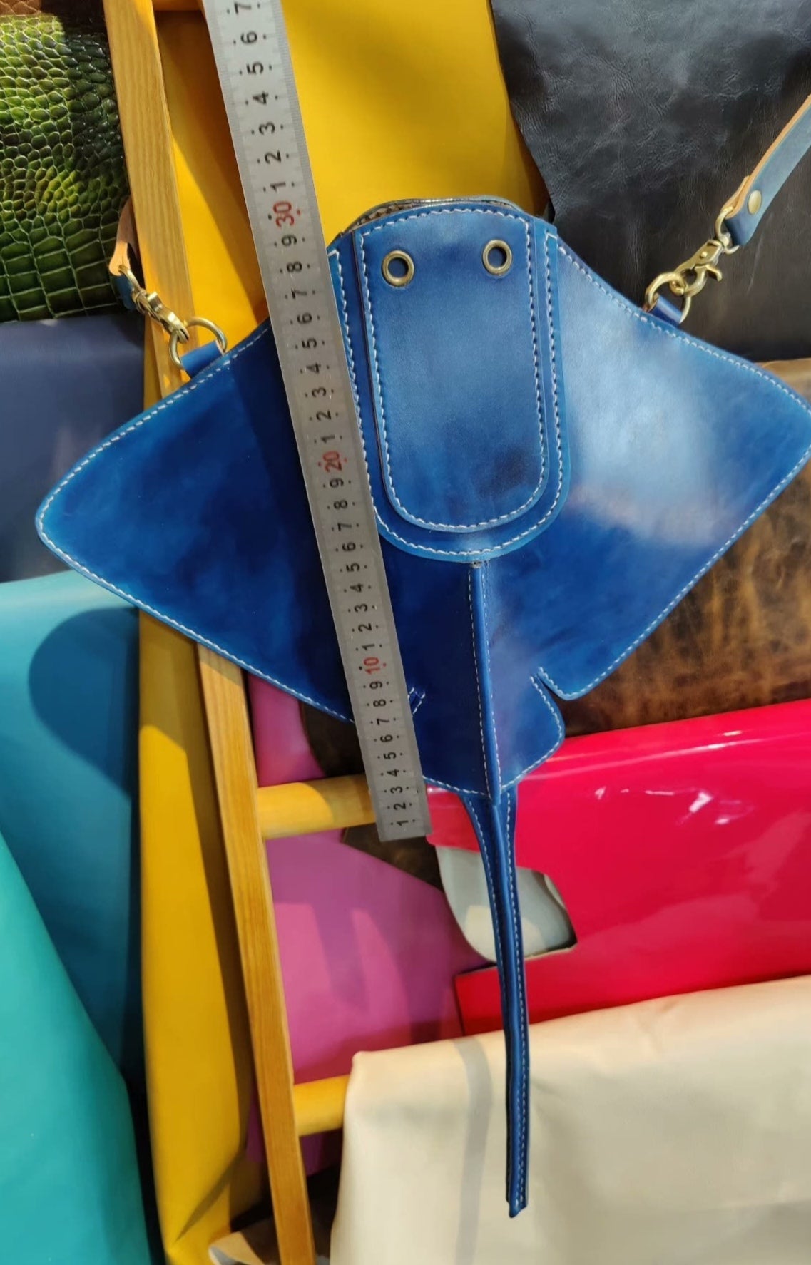 Handmade genuine leather stingray bag