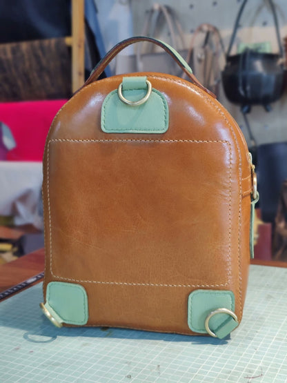 Handmade genuine leather dog backpack
