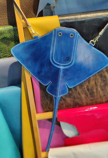 Handmade genuine leather stingray bag