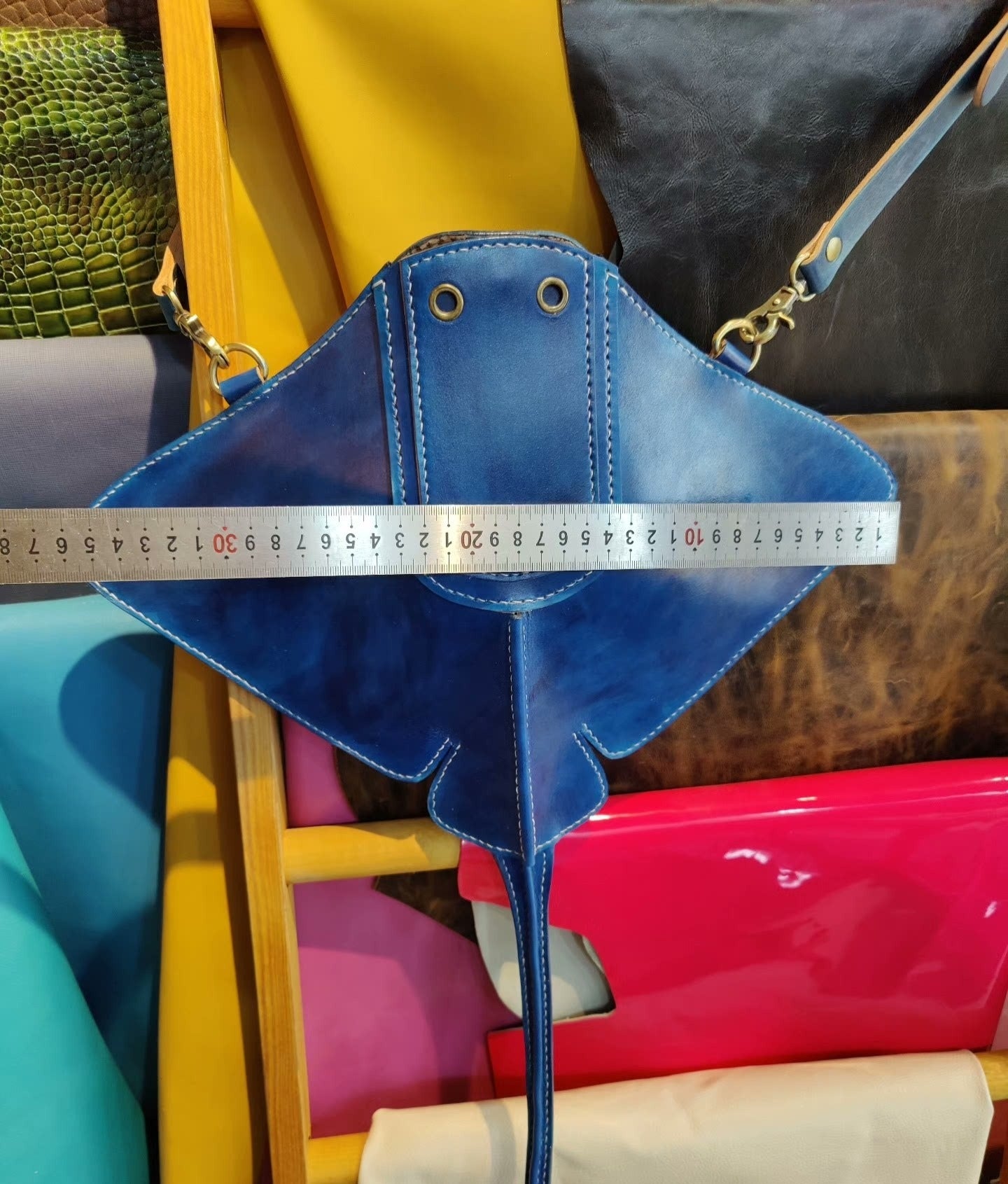 Handmade genuine leather stingray bag
