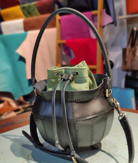 Handmade Genuine Leather Witches Cauldron Bag