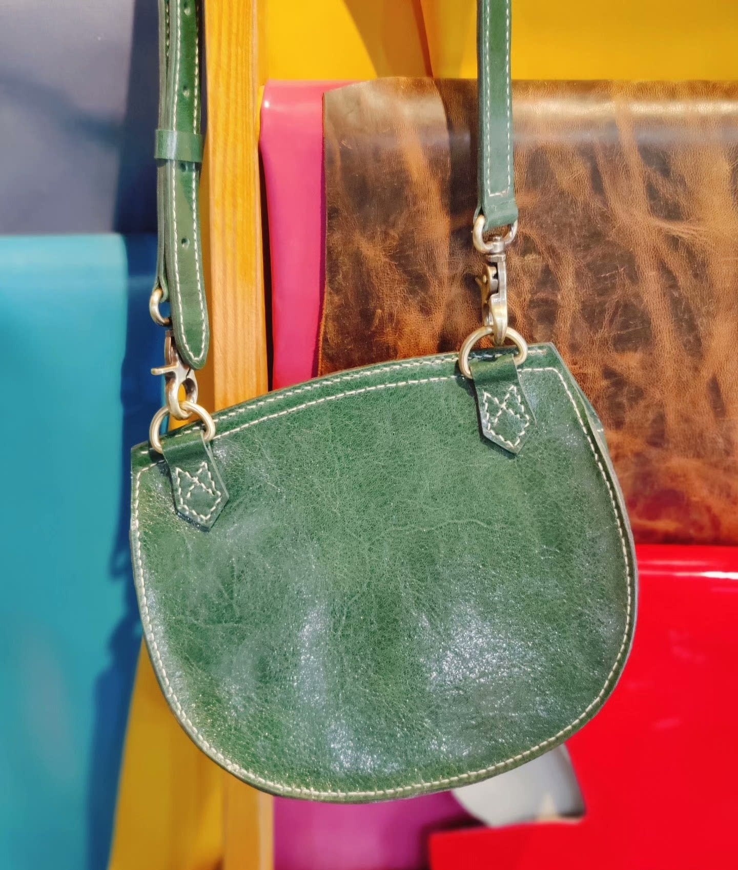 Crocodile pattern saddle bag