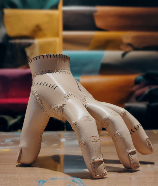 Handmade leather broken hand decoration
