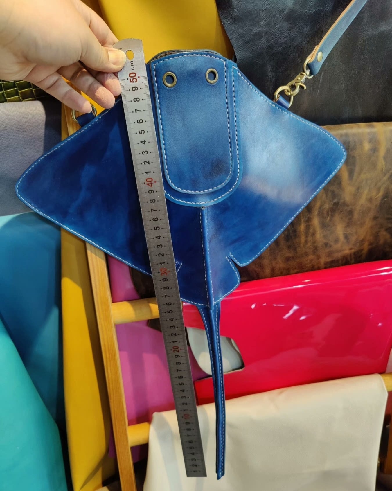 Handmade genuine leather stingray bag