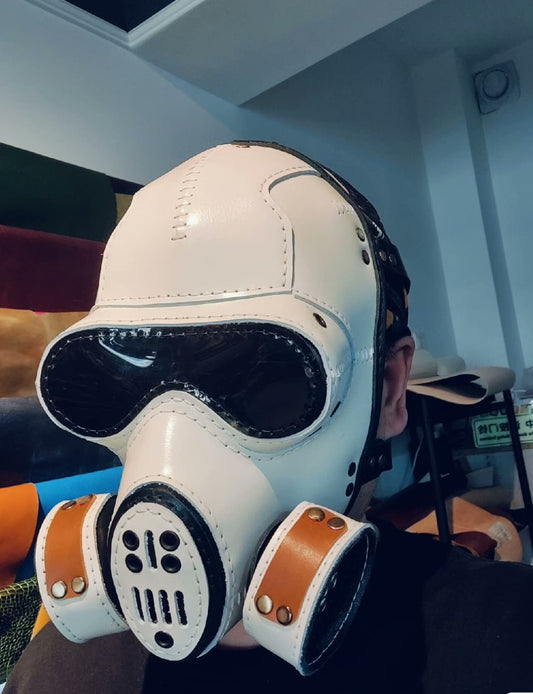 Pure white gas mask