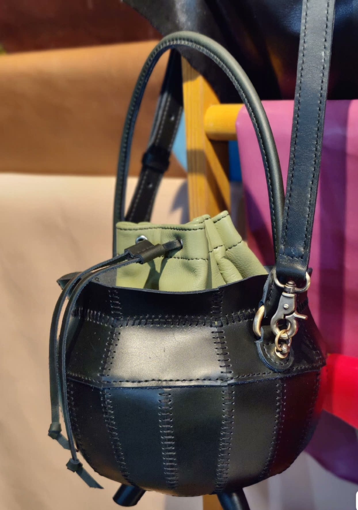 Handmade Genuine Leather Witches Cauldron Bag