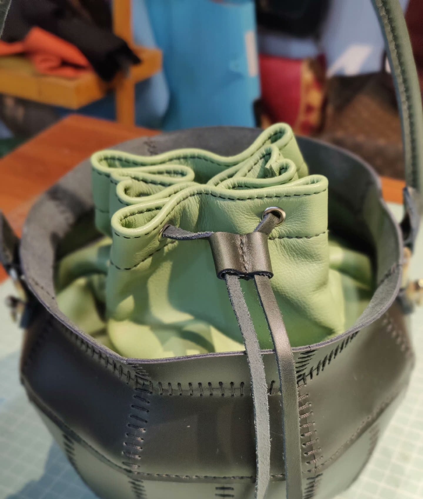 Handmade Genuine Leather Witches Cauldron Bag