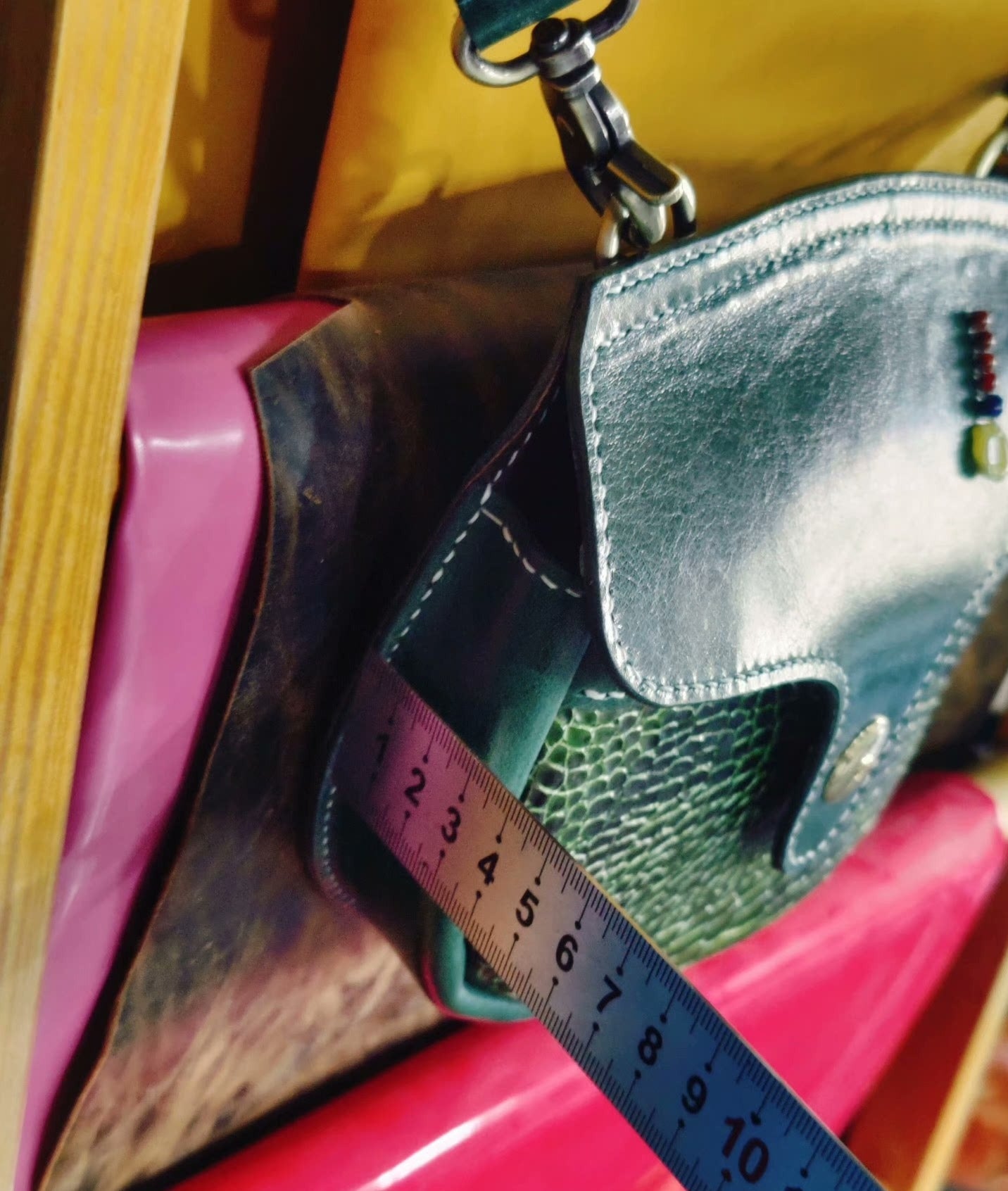 Crocodile pattern saddle bag
